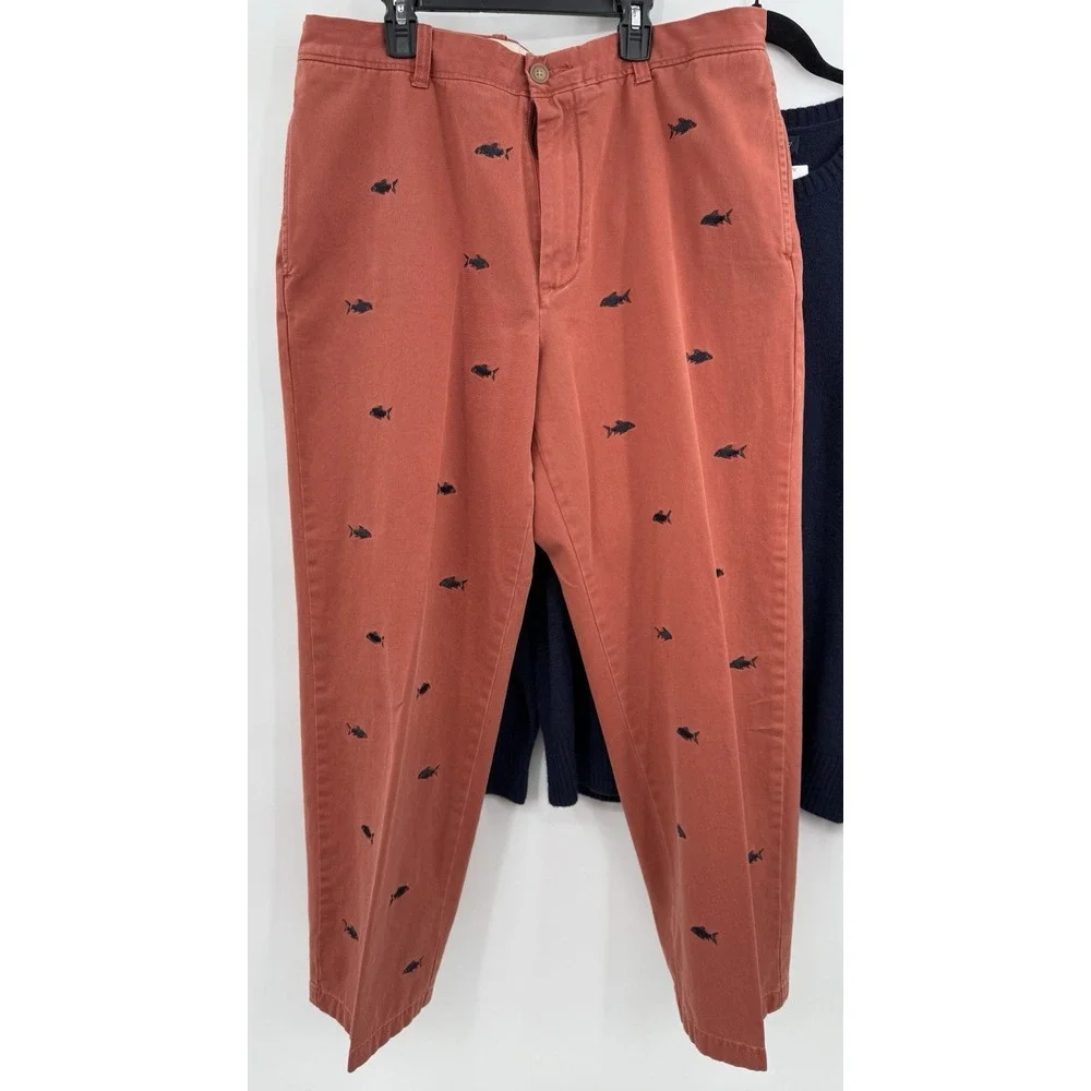 J. Crew‎ Wool Blend Sweater Sz L Blue AA027 NWT & Embroidered Fish Chino 36x30
